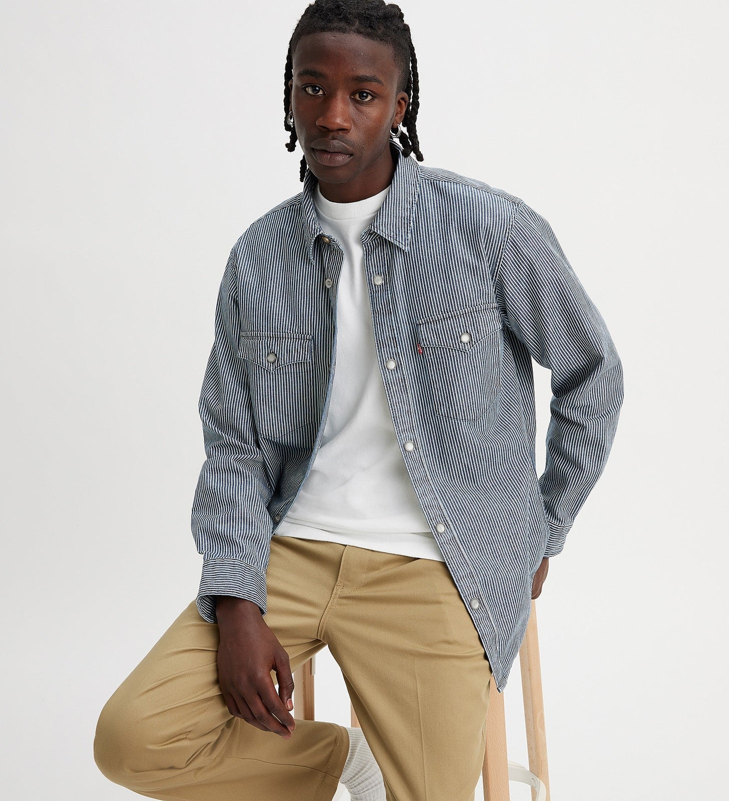 levi's® men's relaxed fit western shirt A19190030XS- Grand Dark Railroad Stripe – Levi's Hong Kong