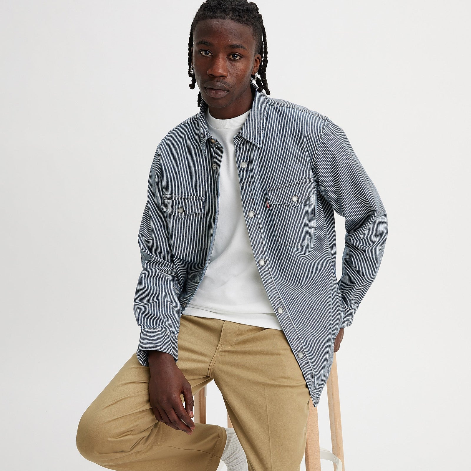 levi's® men's relaxed fit western shirt A19190030XS- Grand Dark Railroad Stripe – Levi's Hong Kong