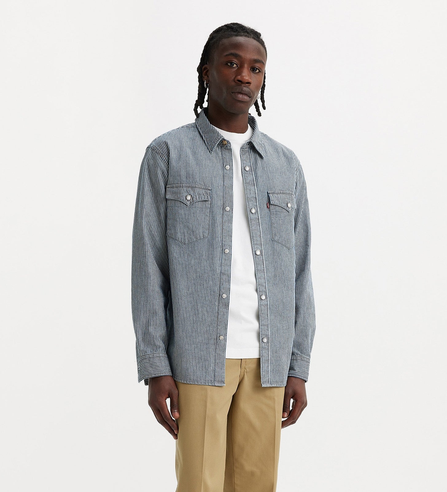 levi's® men's relaxed fit western shirt A19190030XS- Grand Dark Railroad Stripe – Levi's Hong Kong