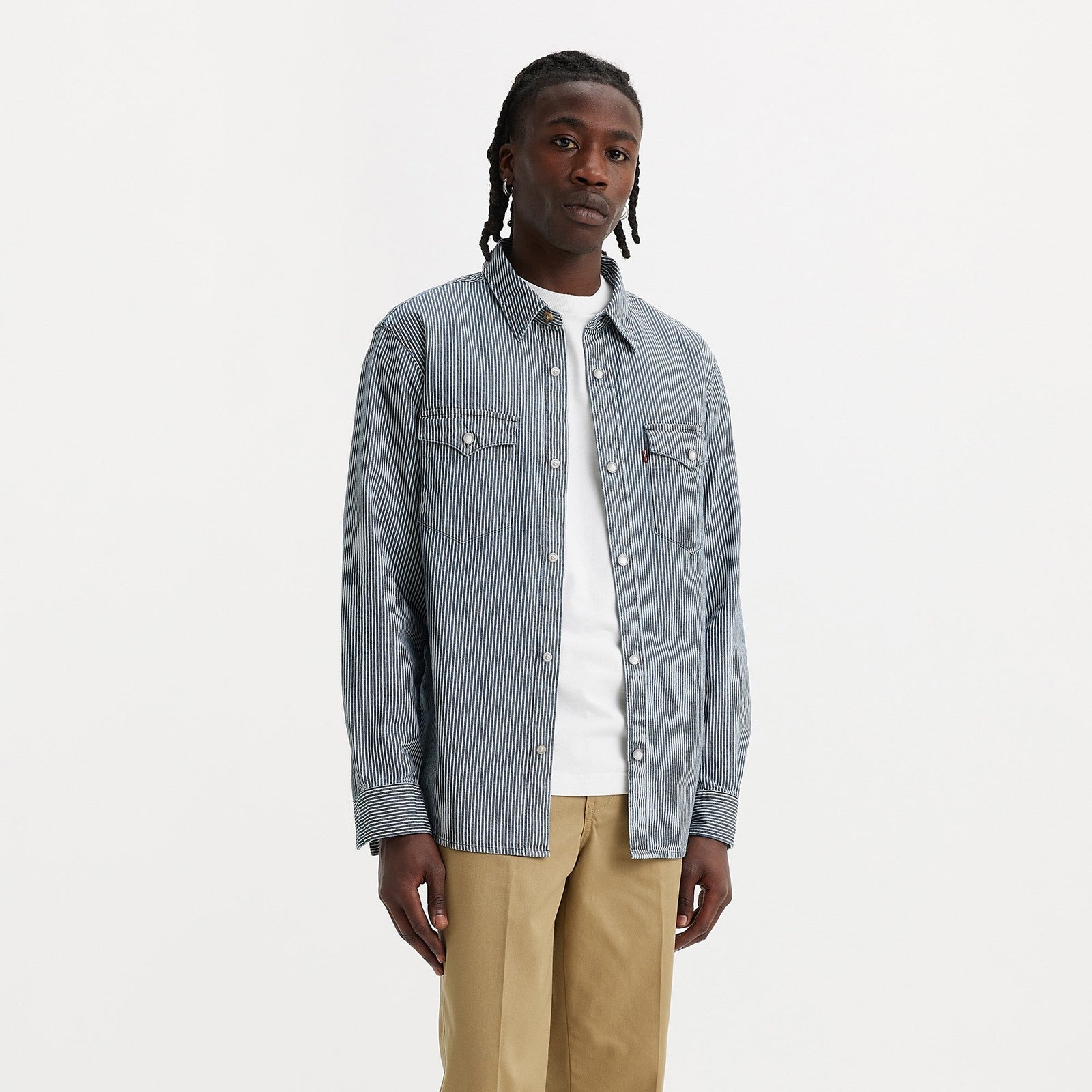 levi's® men's relaxed fit western shirt A19190030XS- Grand Dark Railroad Stripe – Levi's Hong Kong