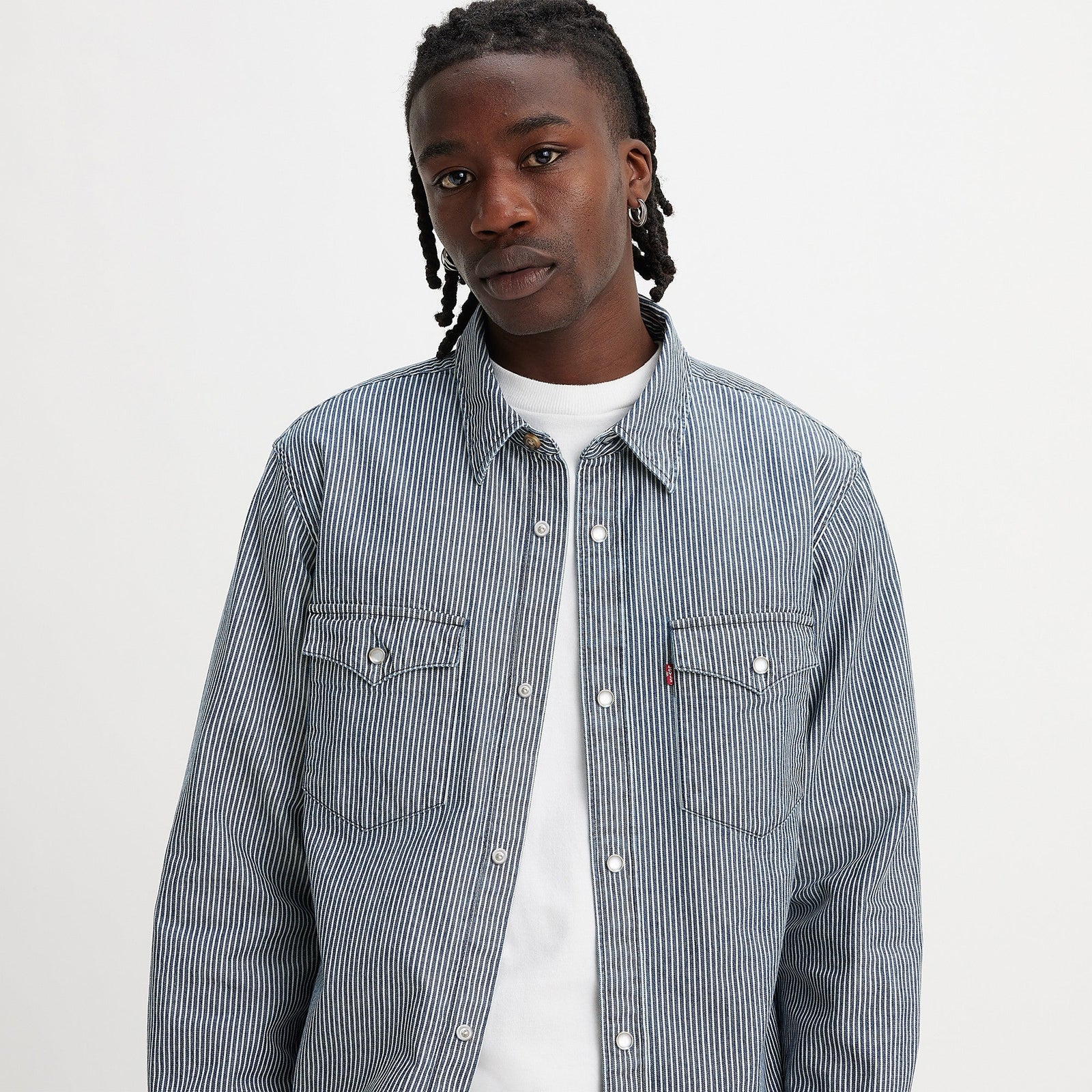 levi's® men's relaxed fit western shirt A19190030XS- Grand Dark Railroad Stripe – Levi's Hong Kong
