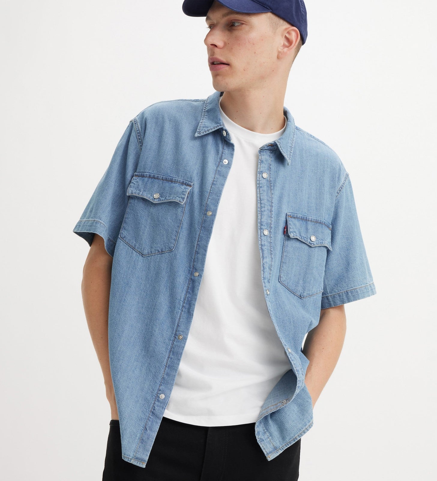 levi's® 短袖 寬鬆西部風格襯衫 | 男裝 A57220017XS- Kibler Indigo Mid Wash – Levi's 香港