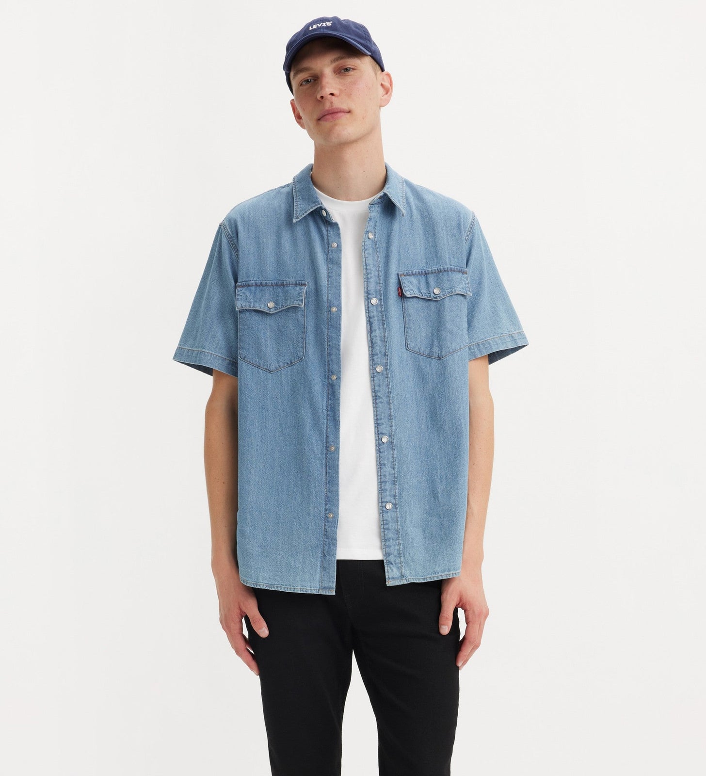 levi's® 短袖 寬鬆西部風格襯衫 | 男裝 A57220017XS- Kibler Indigo Mid Wash – Levi's 香港