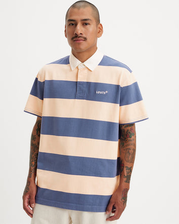 levi's® men's short-sleeve union rugby shirt A57980007XXS- Deck Stripe Coastal Fjord  – Levi's Hong Kong