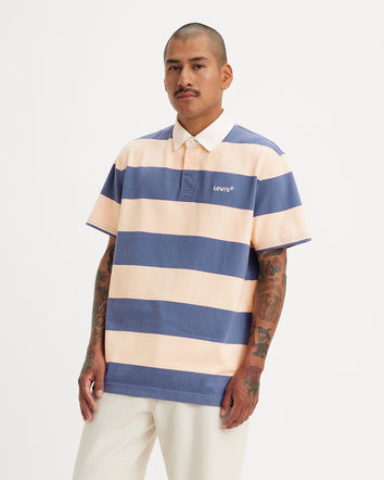levi's® men's short-sleeve union rugby shirt A57980007XXS- Deck Stripe Coastal Fjord  – Levi's Hong Kong