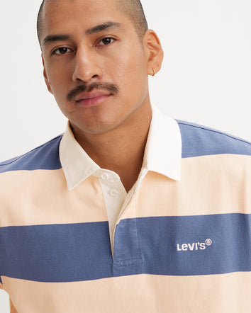 levi's® men's short-sleeve union rugby shirt A57980007XXS- Deck Stripe Coastal Fjord  – Levi's Hong Kong