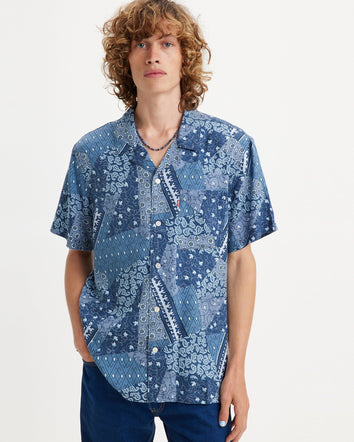 levi's® 男士 cubano萬花筒圖案短袖恤衫 726250069XS- Bandana Collage Tonal Moonlight Blue  – Levi's 香港