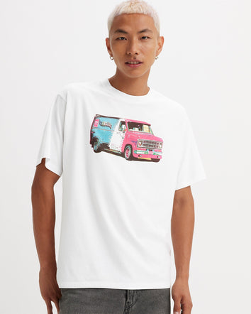levi's® men's vintage fit graphic t-shirt 873730114XS- Denim Machine White+ - White  – Levi's Hong Kong