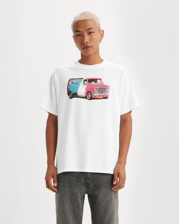 levi's® men's vintage fit graphic t-shirt 873730114XS- Denim Machine White+ - White  – Levi's Hong Kong