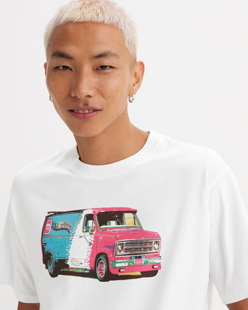 levi's® men's vintage fit graphic t-shirt 873730114XS- Denim Machine White+ - White  – Levi's Hong Kong