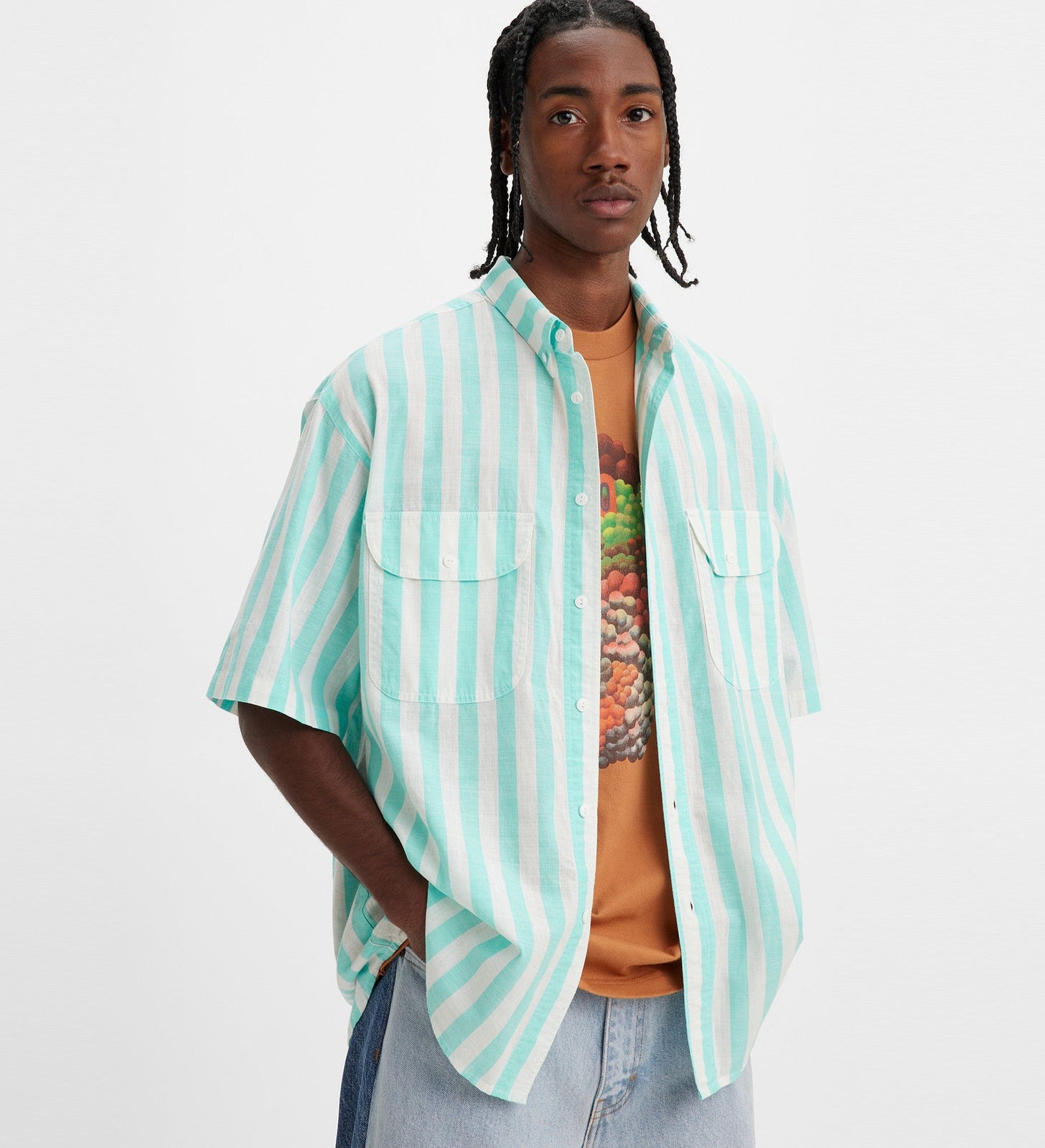 levi's® skate men's woven shirt A43290000XS- Blue White – Levi's Hong Kong