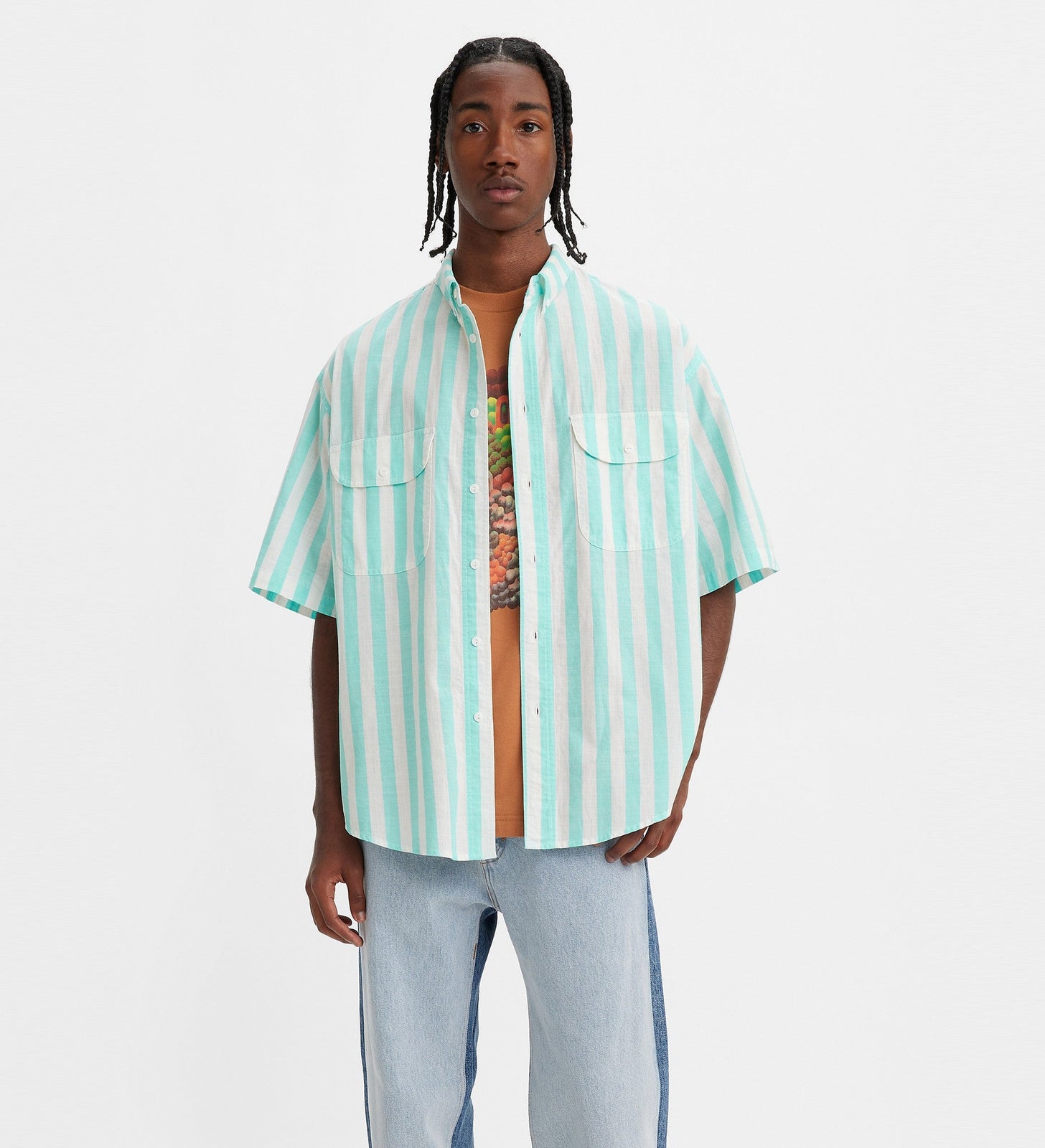 levi's® skate men's woven shirt A43290000XS- Blue White – Levi's Hong Kong