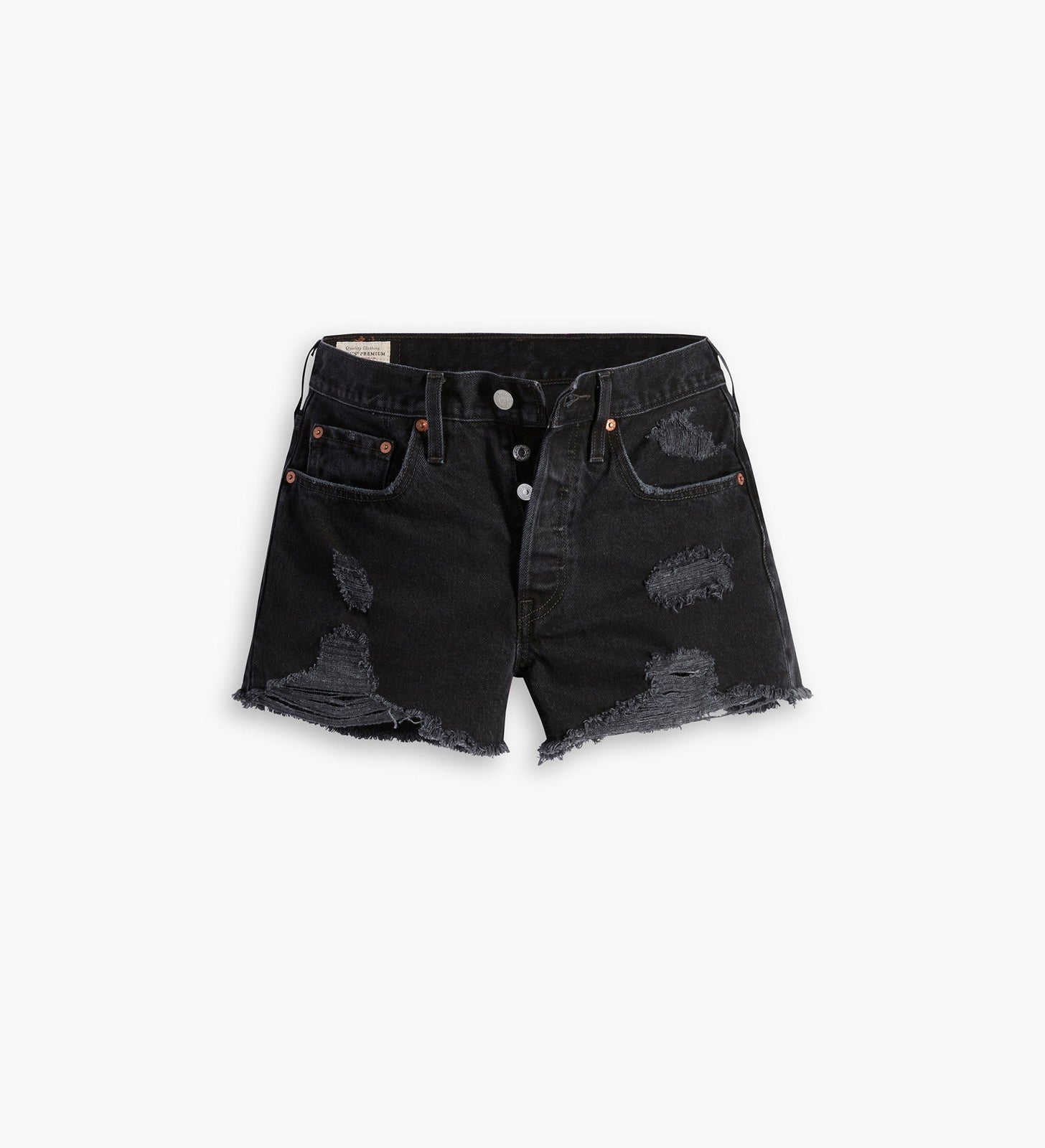 levi's® women's 501® original high rise jean shorts 56327031824- Black Destructed – Levi's Hong Kong