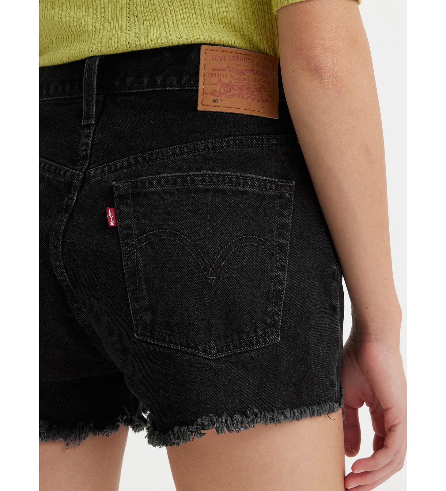 levi's® women's 501® original high rise jean shorts 56327031824- Black Destructed – Levi's Hong Kong