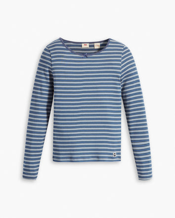 levi's® 橫間長袖上衣| 女裝 A59400004XS- Tab Stripe Bright Cobalt - Blue  – Levi's 香港