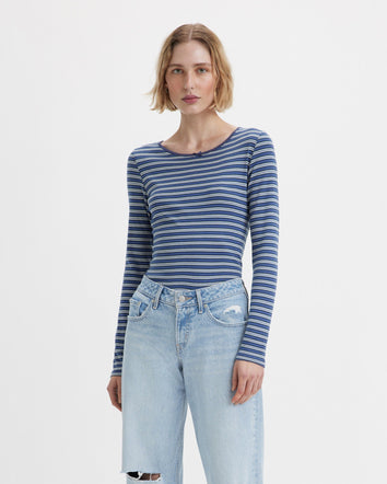 levi's® 橫間長袖上衣| 女裝 A59400004XS- Tab Stripe Bright Cobalt - Blue  – Levi's 香港