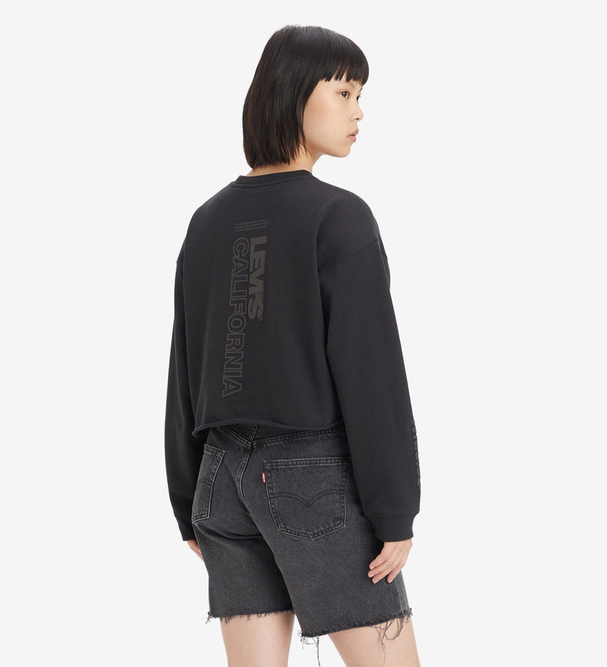levi's® women's carla crew sweatshirt A61040001XS- Crew Minimal Sport Logo 2 Caviar – Levi's Hong Kong