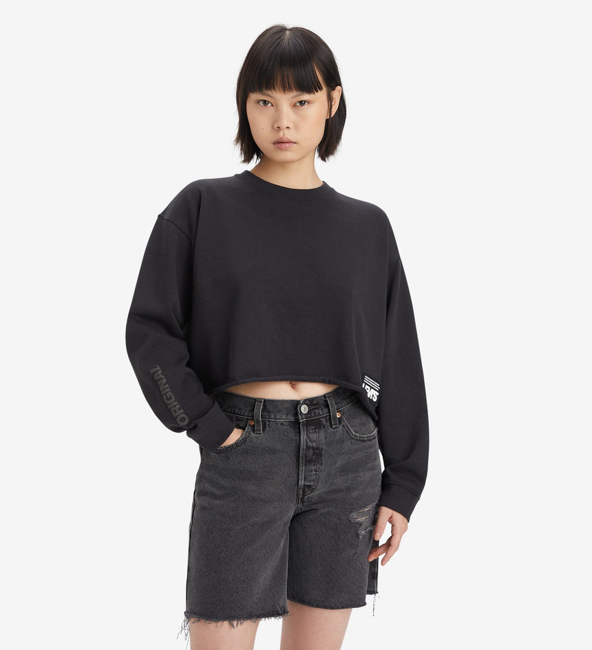 levi's® women's carla crew sweatshirt A61040001XS- Crew Minimal Sport Logo 2 Caviar – Levi's Hong Kong
