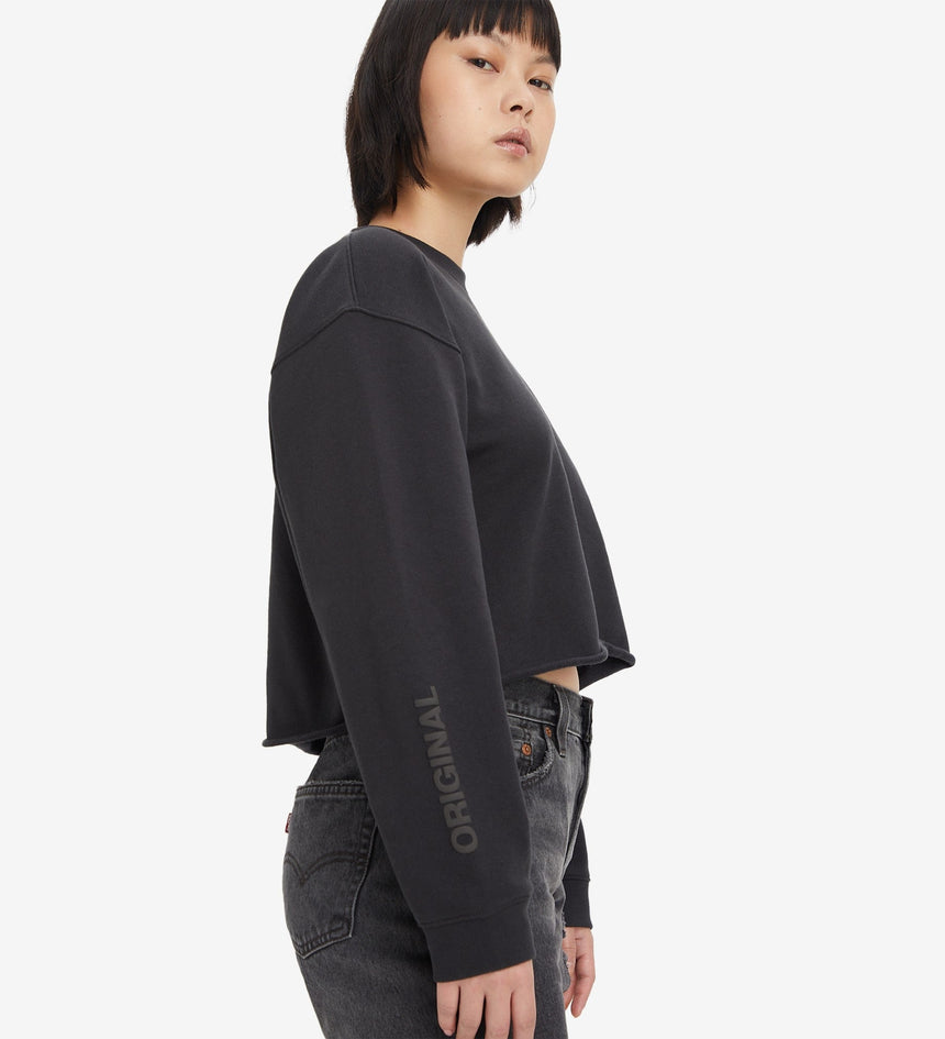 levi's® women's carla crew sweatshirt A61040001XS- Crew Minimal Sport Logo 2 Caviar – Levi's Hong Kong