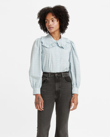 levi's® women's emilie blouse A09180000M- Soren Plaid Celestial Blue  – Levi's Hong Kong