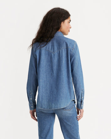 levi's® women's essential western shirt 167860017XS- Going Steady 5 - Blue  – Levi's Hong Kong