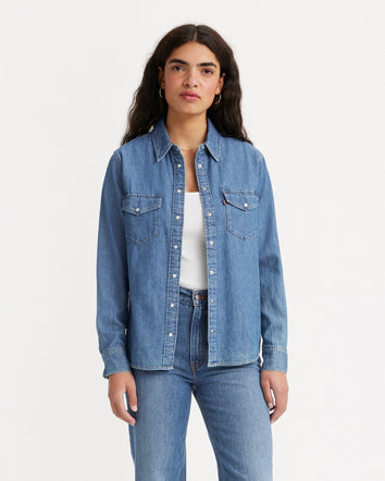 levi's® women's essential western shirt 167860017XS- Going Steady 5 - Blue  – Levi's Hong Kong