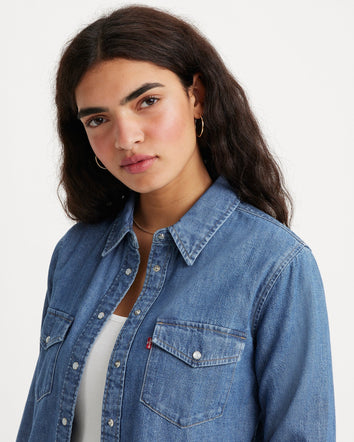 levi's® women's essential western shirt 167860017XS- Going Steady 5 - Blue  – Levi's Hong Kong