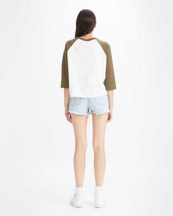 levi's® 女式圖案棒球 t 恤 | 女裝 A35210001S- Vintage Sport Varsity Sugar Swizzle / Dark Olive  – Levi's 香港