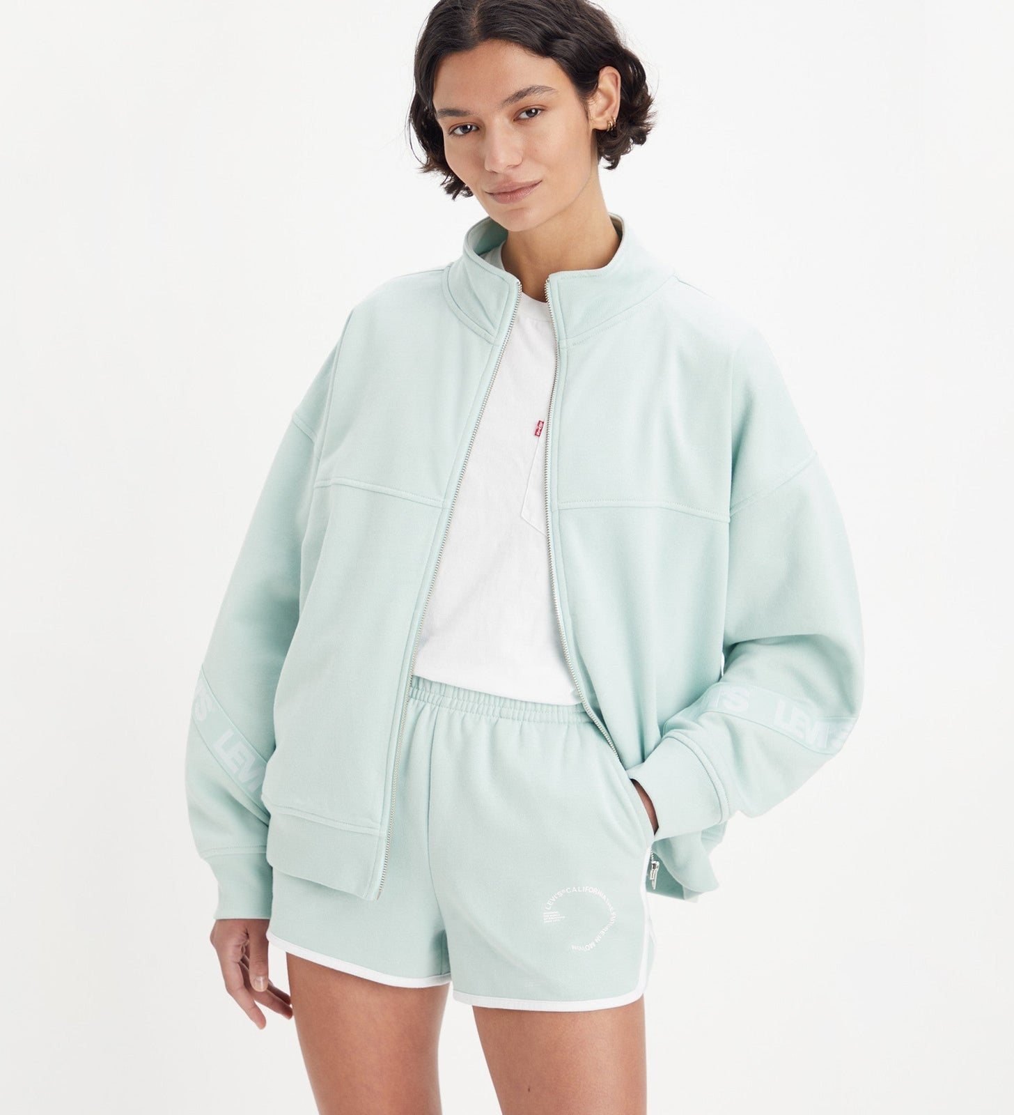 levi's® women's graphic flex zip-up sweatshirt A62250000L- Zip Minimal Sport Logo Taping Surf Spray – Levi's Hong Kong