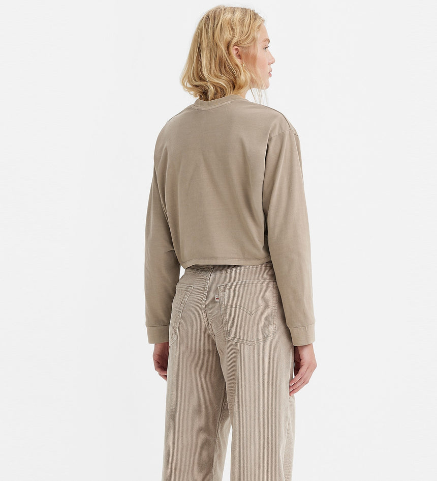 levi's® women's graphic long sleeve reese cropped tee A35250005S- Fresh Logo Ls Moon Rock – Levi's Hong Kong