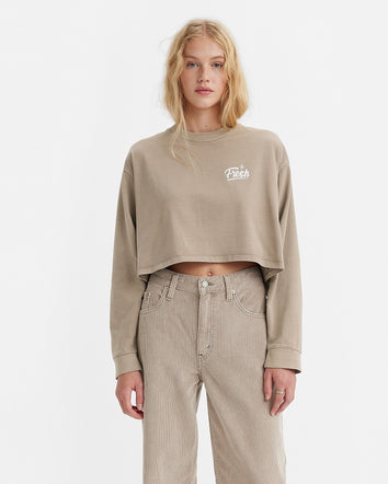 levi's®長袖印花圖案 reese 短版 t 恤 | 女裝 A35250005S- Fresh Logo Ls Moon Rock  – Levi's 香港