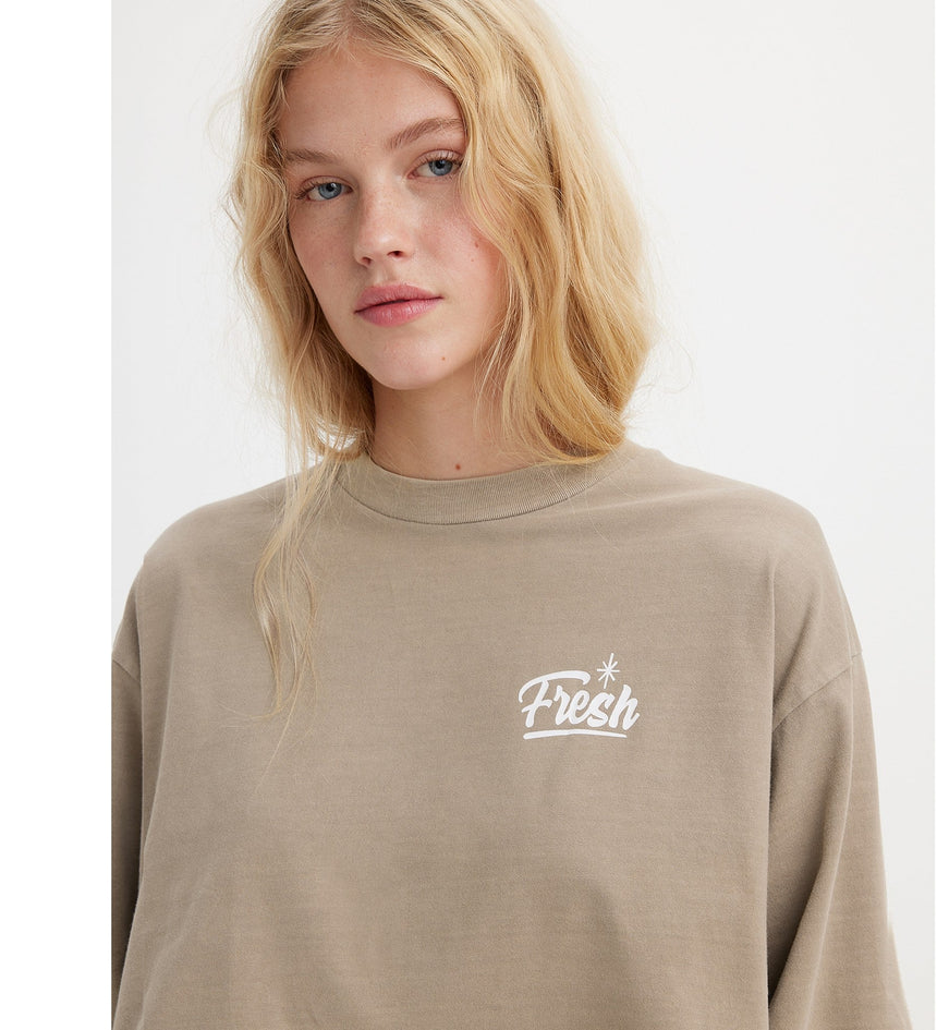 levi's® women's graphic long sleeve reese cropped tee A35250005S- Fresh Logo Ls Moon Rock – Levi's Hong Kong