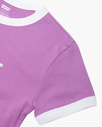 levi's® women's graphic ringer mini t-shirt A35230046XS- Bubble Logo Iris Orchid - Pink  – Levi's Hong Kong