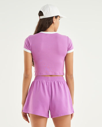 levi's® women's graphic ringer mini t-shirt A35230046XS- Bubble Logo Iris Orchid - Pink  – Levi's Hong Kong