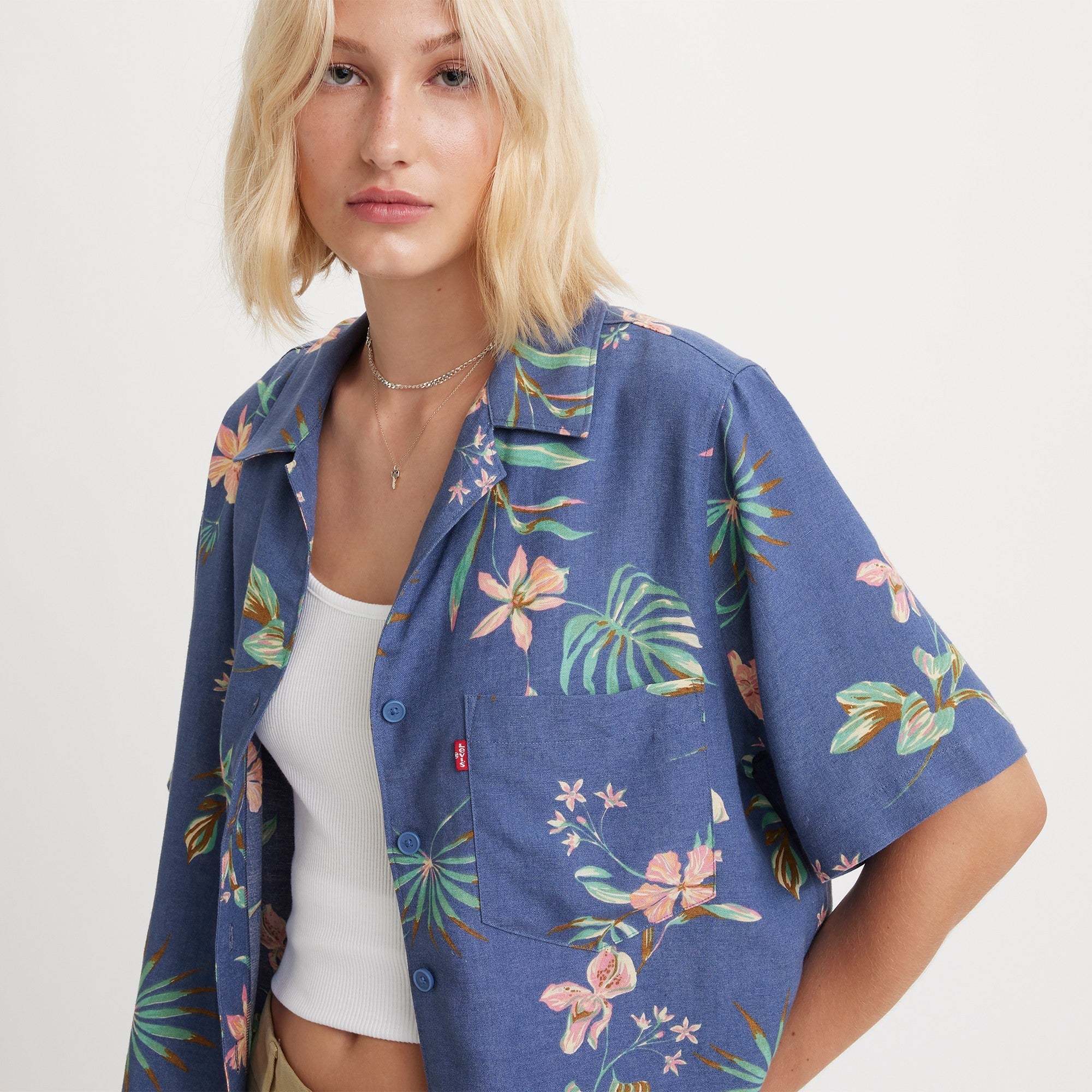 Levi s Women s Joyce Resort Shirt Delilah Floral Coastal Fjord Levi s HK Levi s Hong Kong