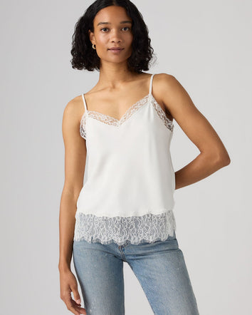 rosé朴彩英同款 lynn cami 蕾絲細肩帶上衣 | 女裝 00ATU0000XS- White  – Levi's 香港