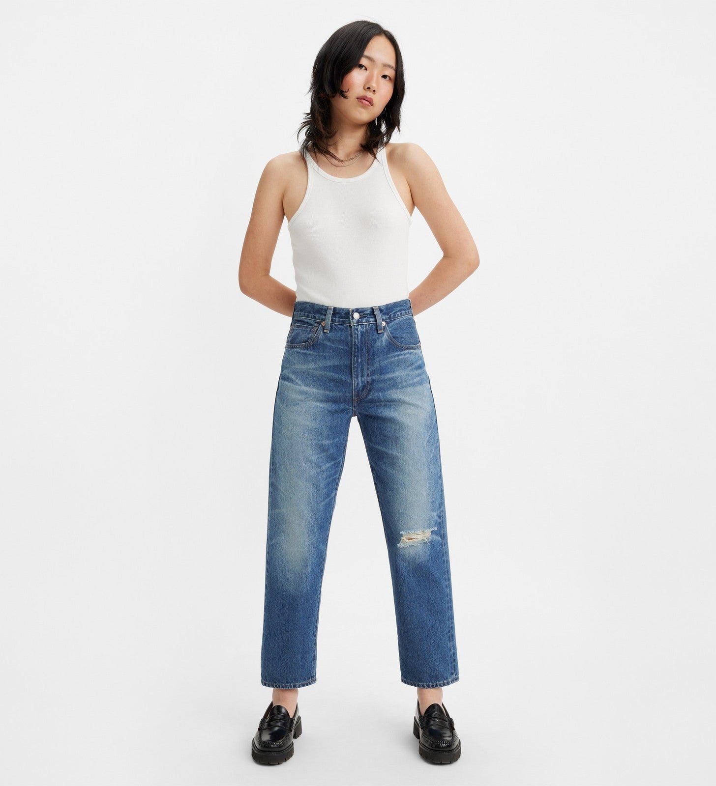 levi's® women's made in japan column jeans A588800012327 MIJ Monsho Medium Worn In – Levi's Hong Kong