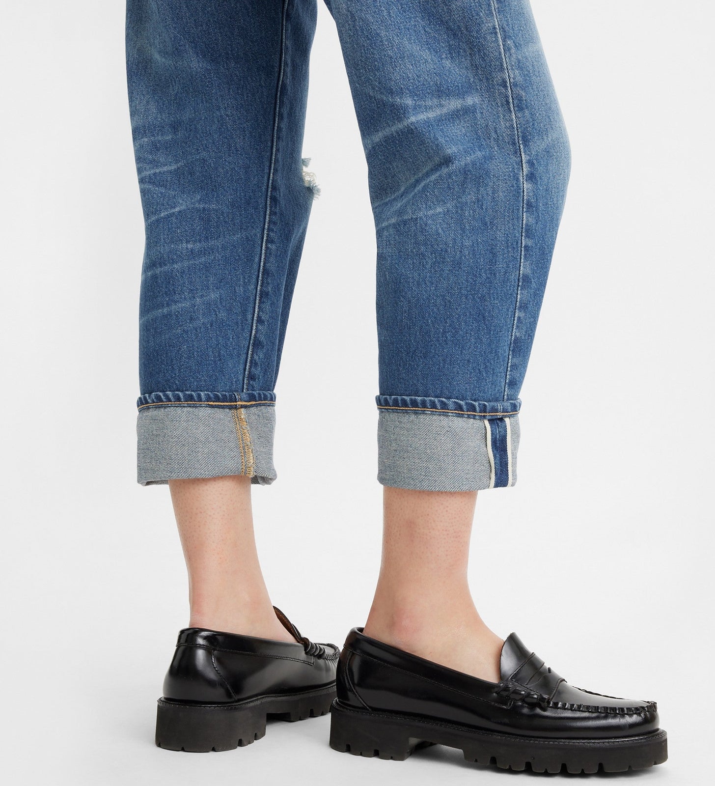 levi's® women's made in japan column jeans A588800012327 MIJ Monsho Medium Worn In – Levi's Hong Kong