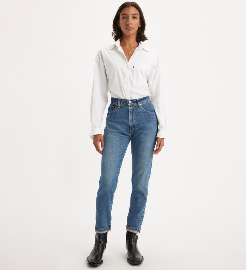 levi's® women's made in japan high-rise slim jeans A589100022429 Mij Nonkina - Med Indigo - Worn In – Levi's Hong Kong