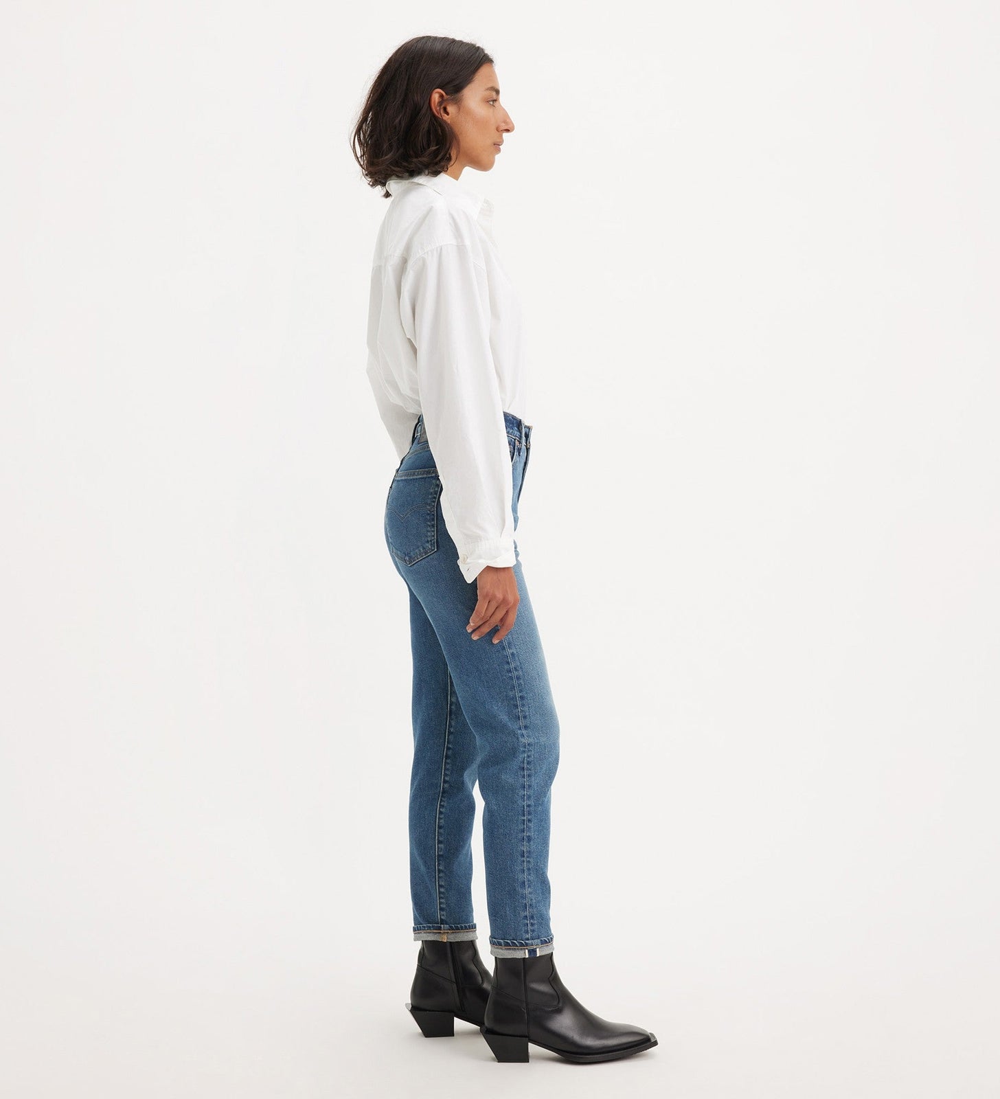 levi's® 日本製高腰修身牛仔褲 | 女裝 A589100022429 Mij Nonkina - Med Indigo - Worn In – Levi's 香港