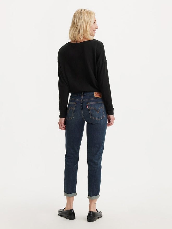 levi's® women's mid-rise boyfriend jeans 1988703182427 Dark Indigo  – Levi's Hong Kong