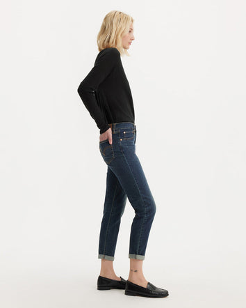 levi's® women's mid-rise boyfriend jeans 1988703182427 Dark Indigo  – Levi's Hong Kong