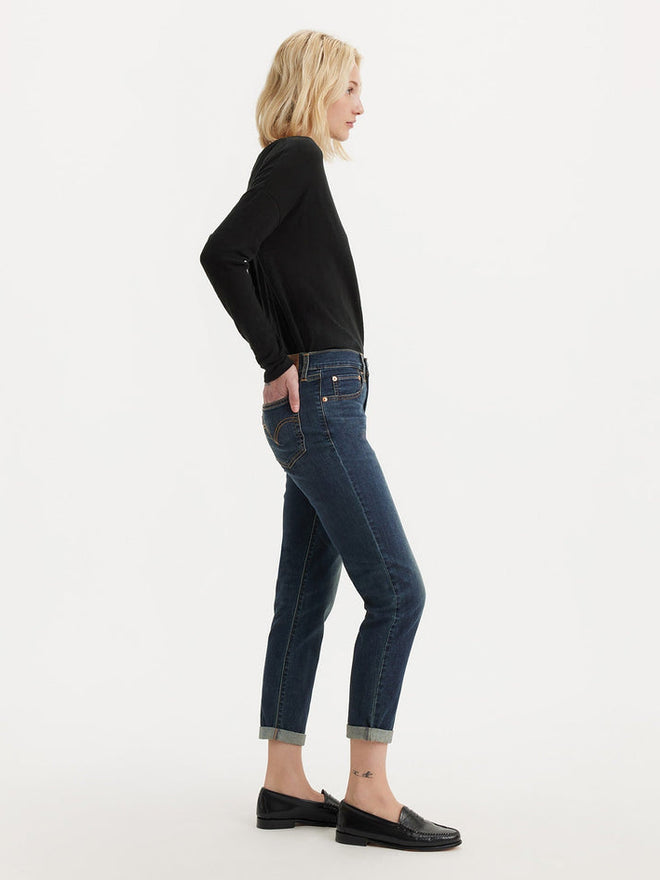 levi's® women's mid-rise boyfriend jeans 1988703182427 Dark Indigo  – Levi's Hong Kong