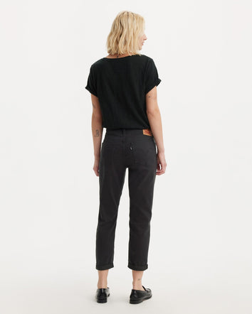 levi's® women's mid-rise boyfriend jeans 1988703242427 Black  – Levi's Hong Kong