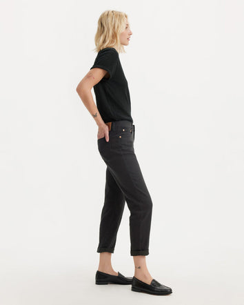 levi's® women's mid-rise boyfriend jeans 1988703242427 Black  – Levi's Hong Kong