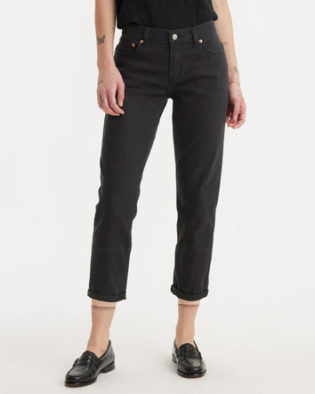 levi's® women's mid-rise boyfriend jeans 1988703242427 Black  – Levi's Hong Kong