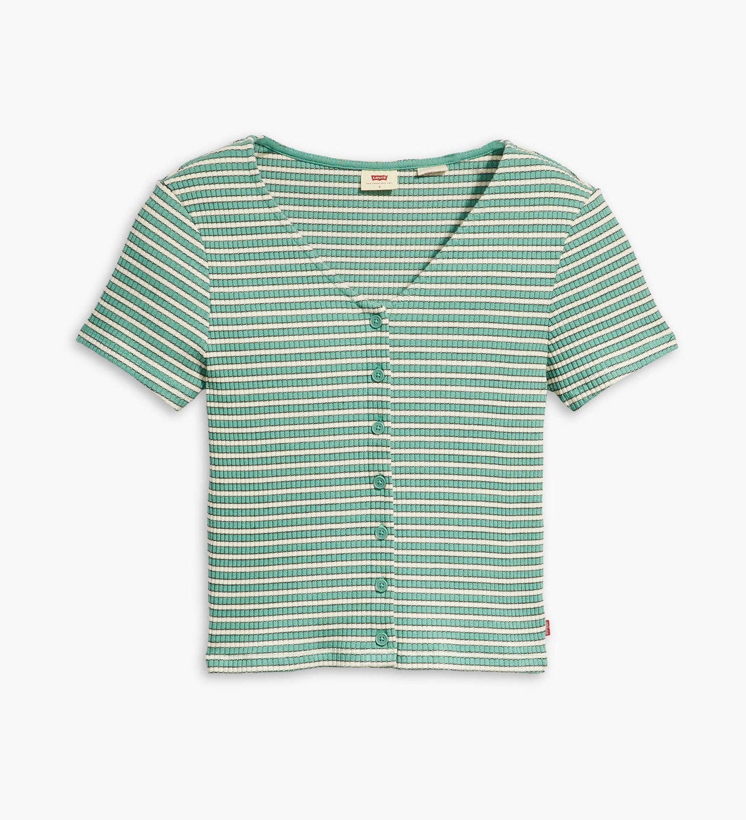levi's® monica 短袖 t 恤| 女裝 A71820003XS- Penny Stripe Beryl Green – Levi's 香港