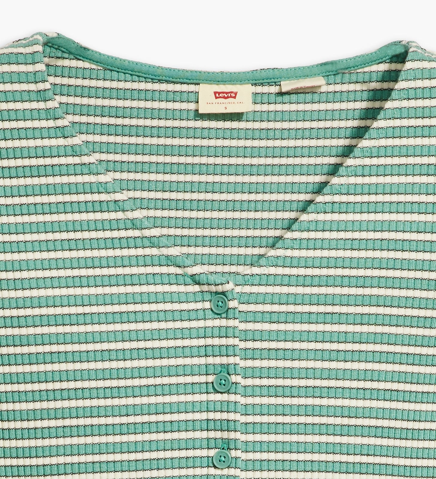 levi's® monica 短袖 t 恤| 女裝 A71820003XS- Penny Stripe Beryl Green – Levi's 香港