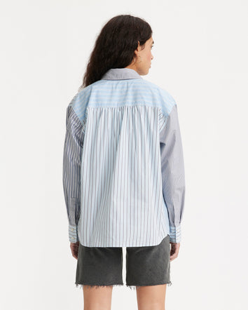 levi's®oversize 直間恤衫 | 女裝 A33620019XXS- Lorelai Stripe Omphalodes - Blue  – Levi's 香港