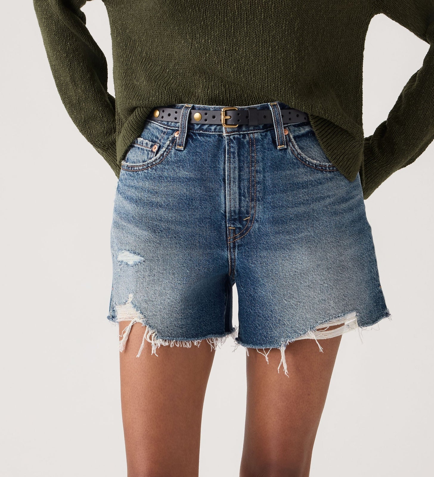 levi's® women's ribcage shorts 005DS000024- Dark Indigo – Levi's Hong Kong